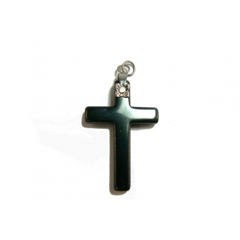 Sleek Grey Hematite Crucifix Pendant Sleek Grey Hematite Crucifix Pendant